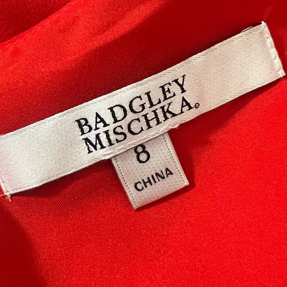 Badgley Mischka red fitted sheath dress size 8 - Picture 6 of 8